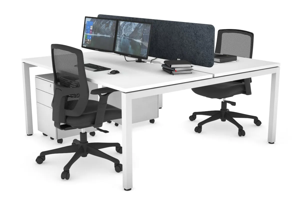 Quadro Square Legs 2 Person Office Workstation [1200L x 800W with Cable Scallop]