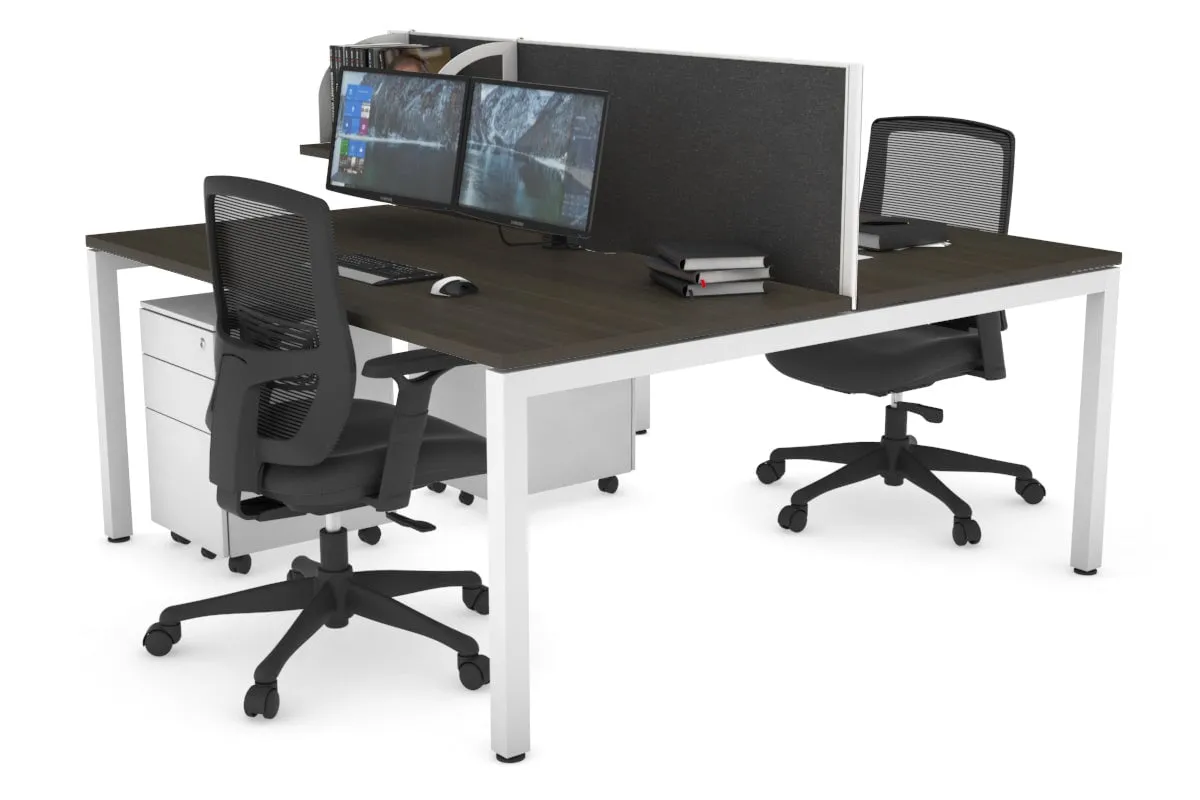 Quadro Square Legs 2 Person Office Workstation [1200L x 800W with Cable Scallop]