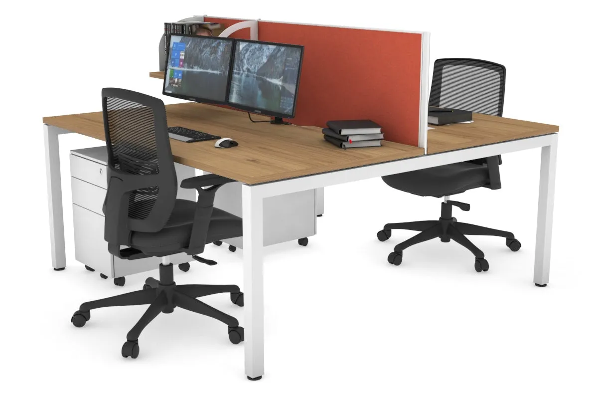 Quadro Square Legs 2 Person Office Workstation [1200L x 800W with Cable Scallop]