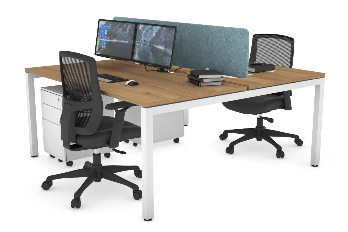 Quadro Square Legs 2 Person Office Workstation [1200L x 800W with Cable Scallop]