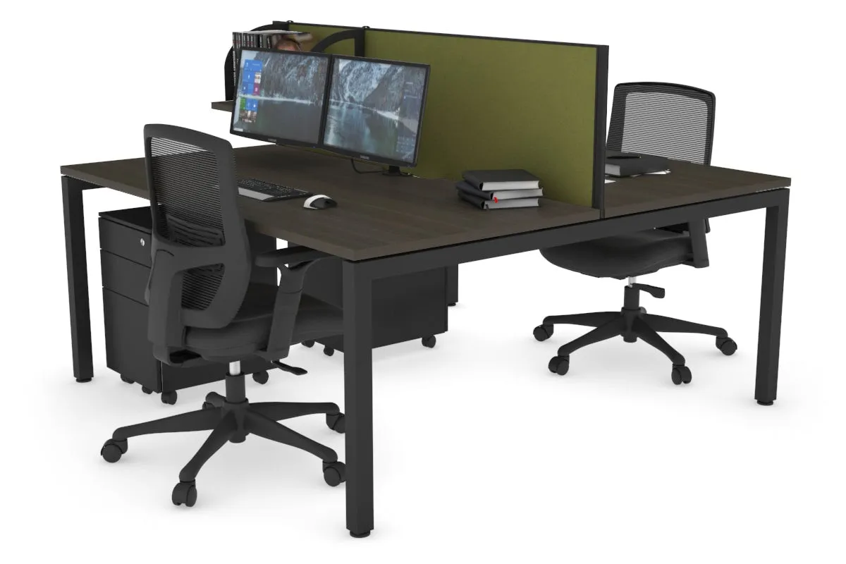 Quadro Square Legs 2 Person Office Workstation [1200L x 800W with Cable Scallop]