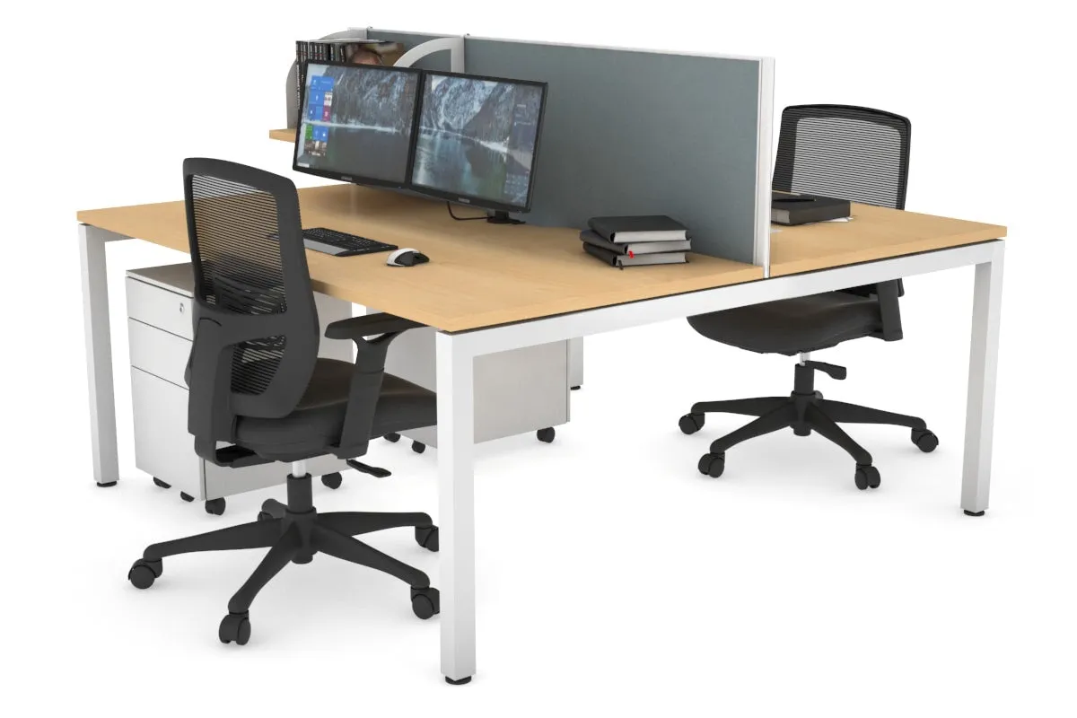 Quadro Square Legs 2 Person Office Workstation [1200L x 800W with Cable Scallop]