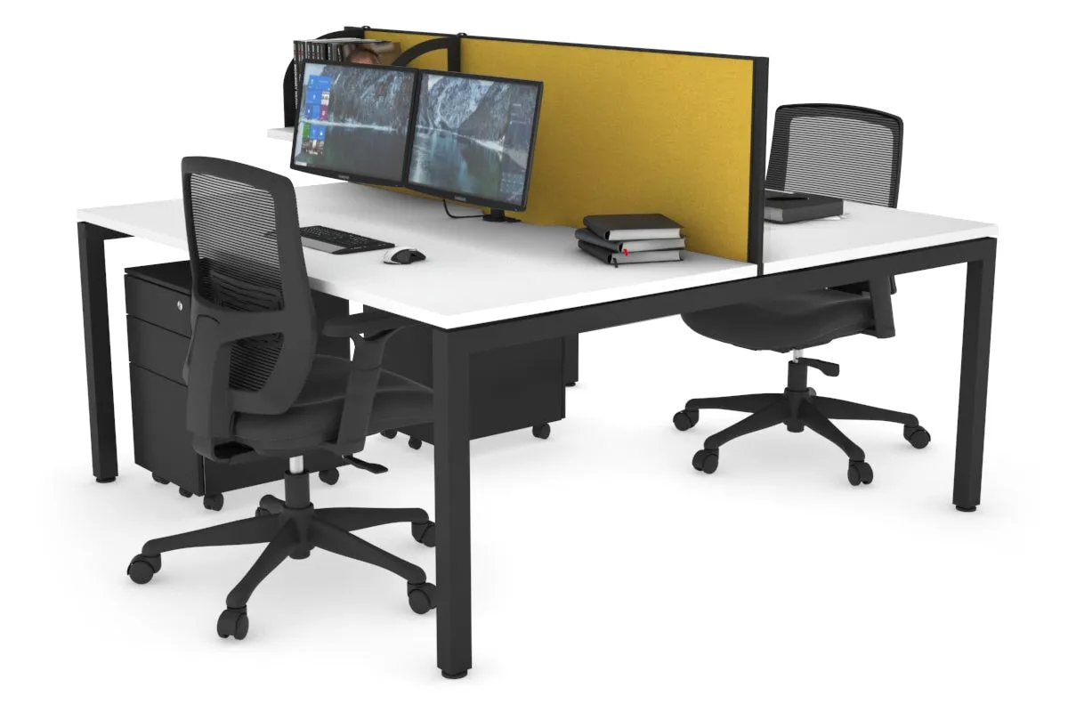 Quadro Square Legs 2 Person Office Workstation [1200L x 800W with Cable Scallop]