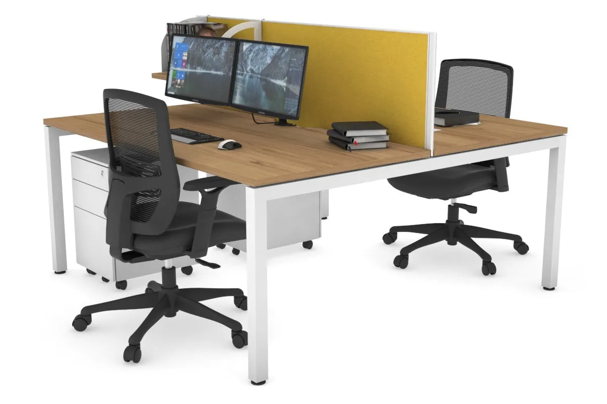 Quadro Square Legs 2 Person Office Workstation [1200L x 800W with Cable Scallop]