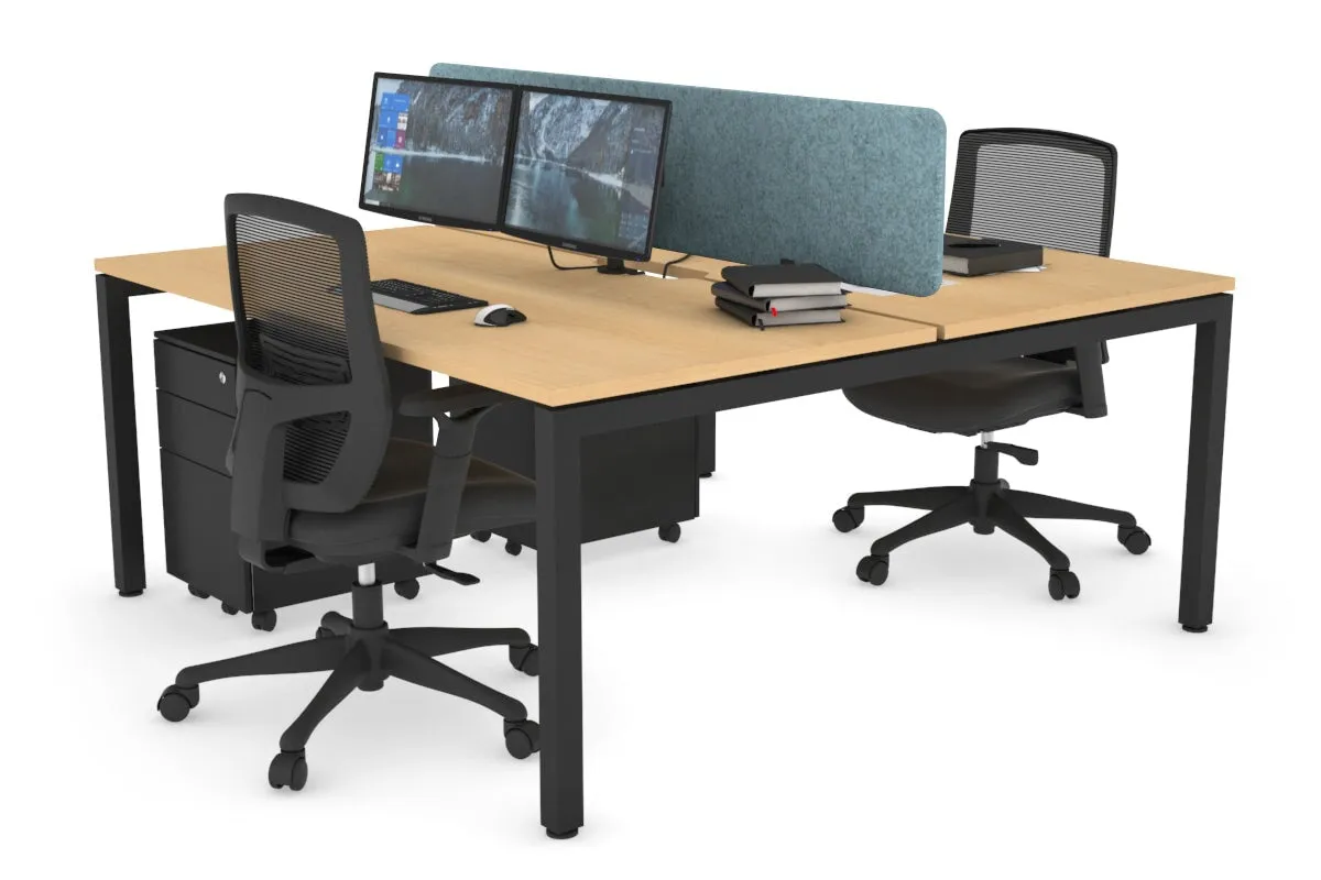 Quadro Square Legs 2 Person Office Workstation [1200L x 800W with Cable Scallop]