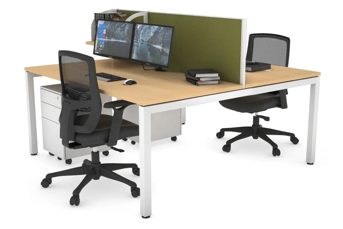 Quadro Square Legs 2 Person Office Workstation [1200L x 800W with Cable Scallop]