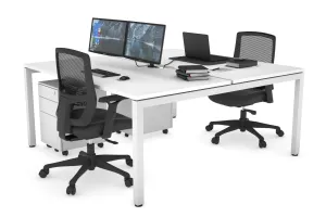 Quadro Square Legs 2 Person Office Workstation [1200L x 800W with Cable Scallop]