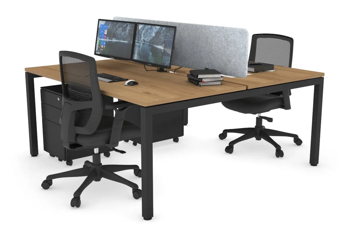 Quadro Square Legs 2 Person Office Workstation [1200L x 800W with Cable Scallop]