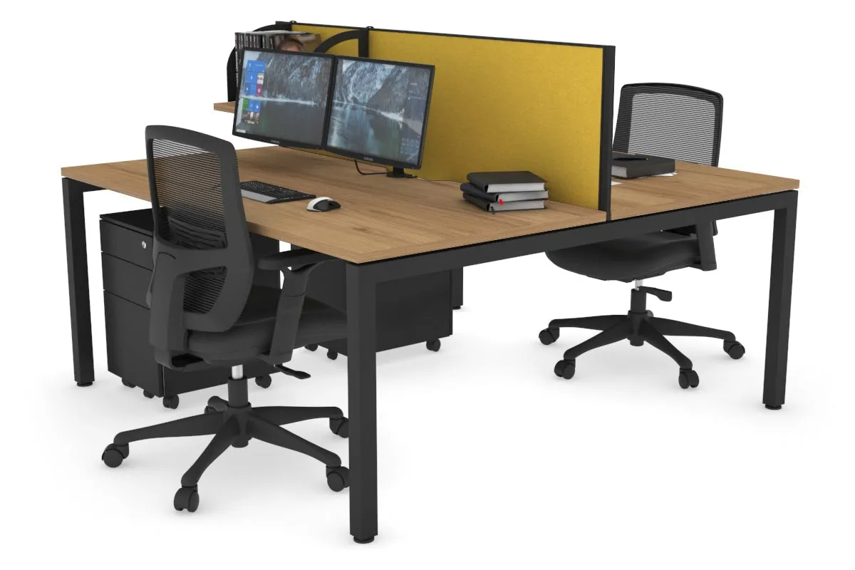 Quadro Square Legs 2 Person Office Workstation [1200L x 800W with Cable Scallop]