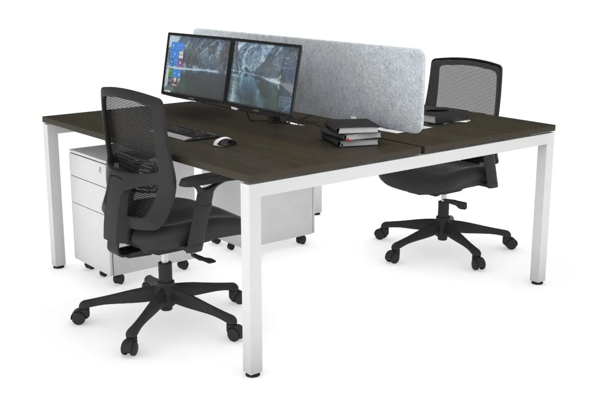 Quadro Square Legs 2 Person Office Workstation [1200L x 800W with Cable Scallop]