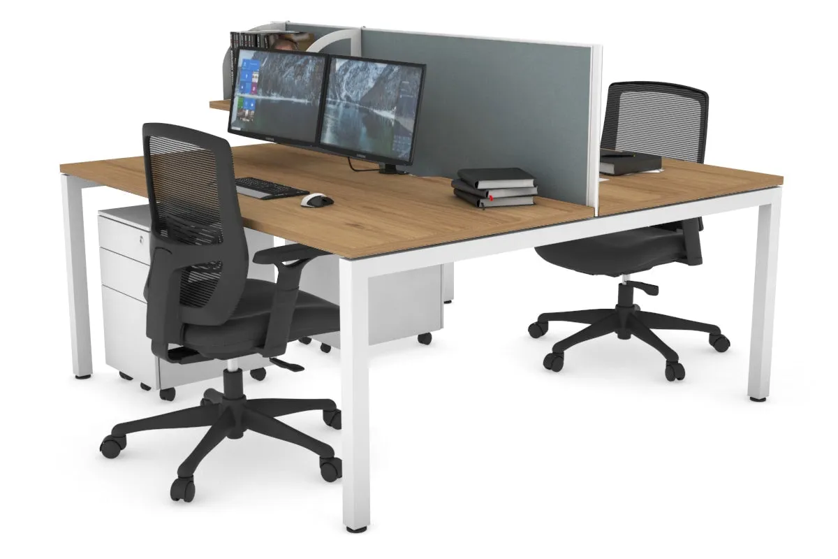 Quadro Square Legs 2 Person Office Workstation [1200L x 800W with Cable Scallop]