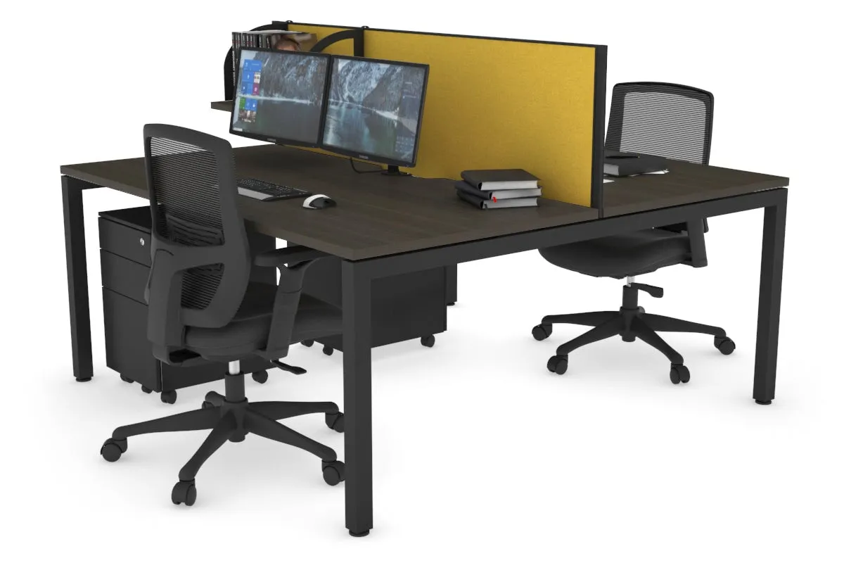 Quadro Square Legs 2 Person Office Workstation [1200L x 800W with Cable Scallop]