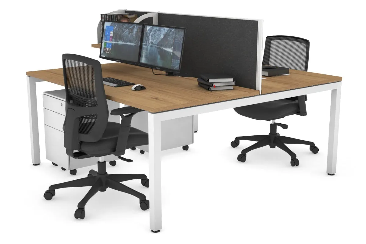 Quadro Square Legs 2 Person Office Workstation [1200L x 800W with Cable Scallop]