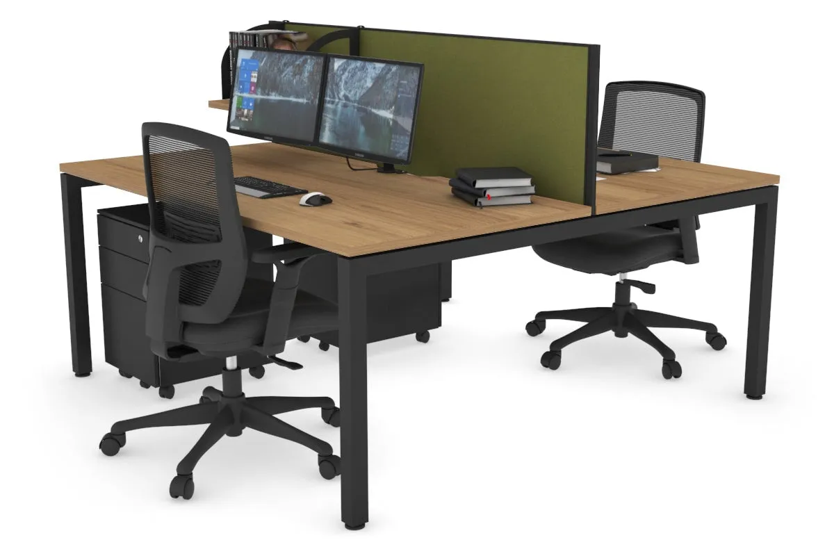 Quadro Square Legs 2 Person Office Workstation [1200L x 800W with Cable Scallop]