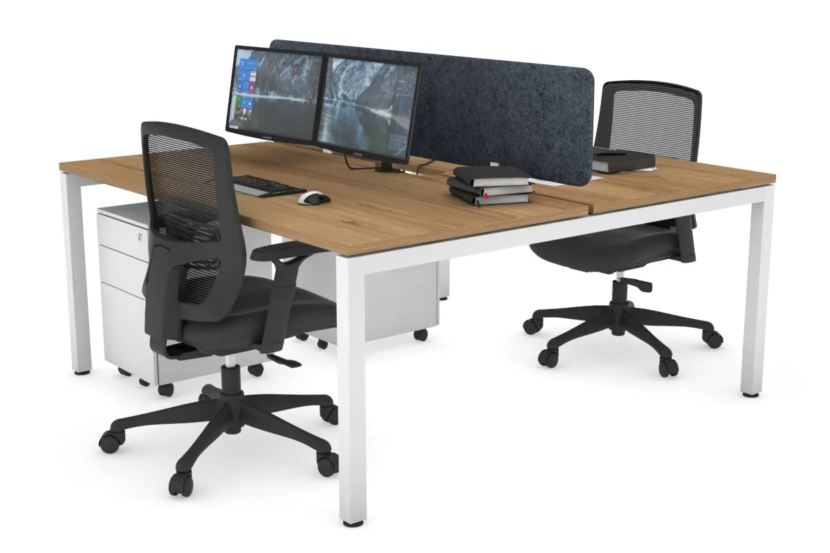 Quadro Square Legs 2 Person Office Workstation [1200L x 800W with Cable Scallop]