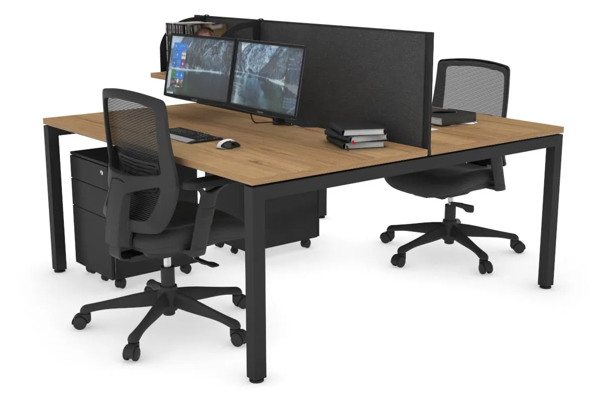 Quadro Square Legs 2 Person Office Workstation [1200L x 800W with Cable Scallop]