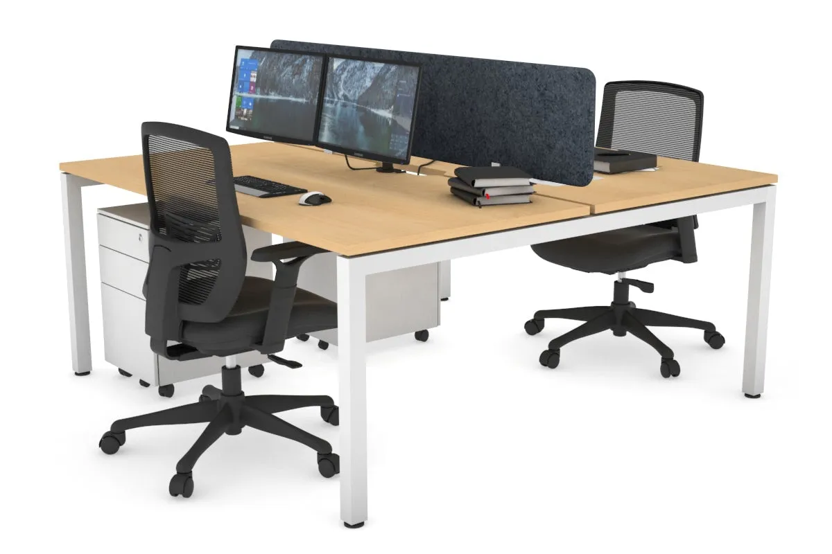 Quadro Square Legs 2 Person Office Workstation [1200L x 800W with Cable Scallop]