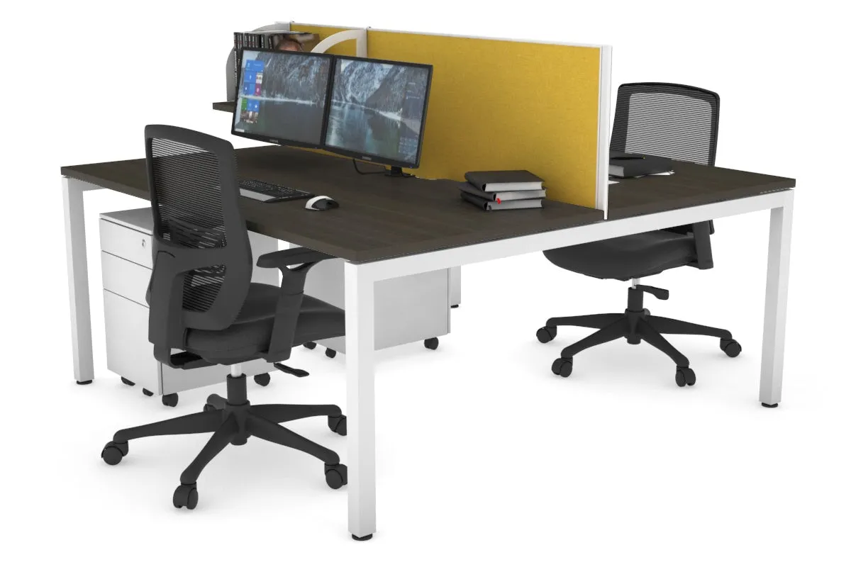 Quadro Square Legs 2 Person Office Workstation [1200L x 800W with Cable Scallop]