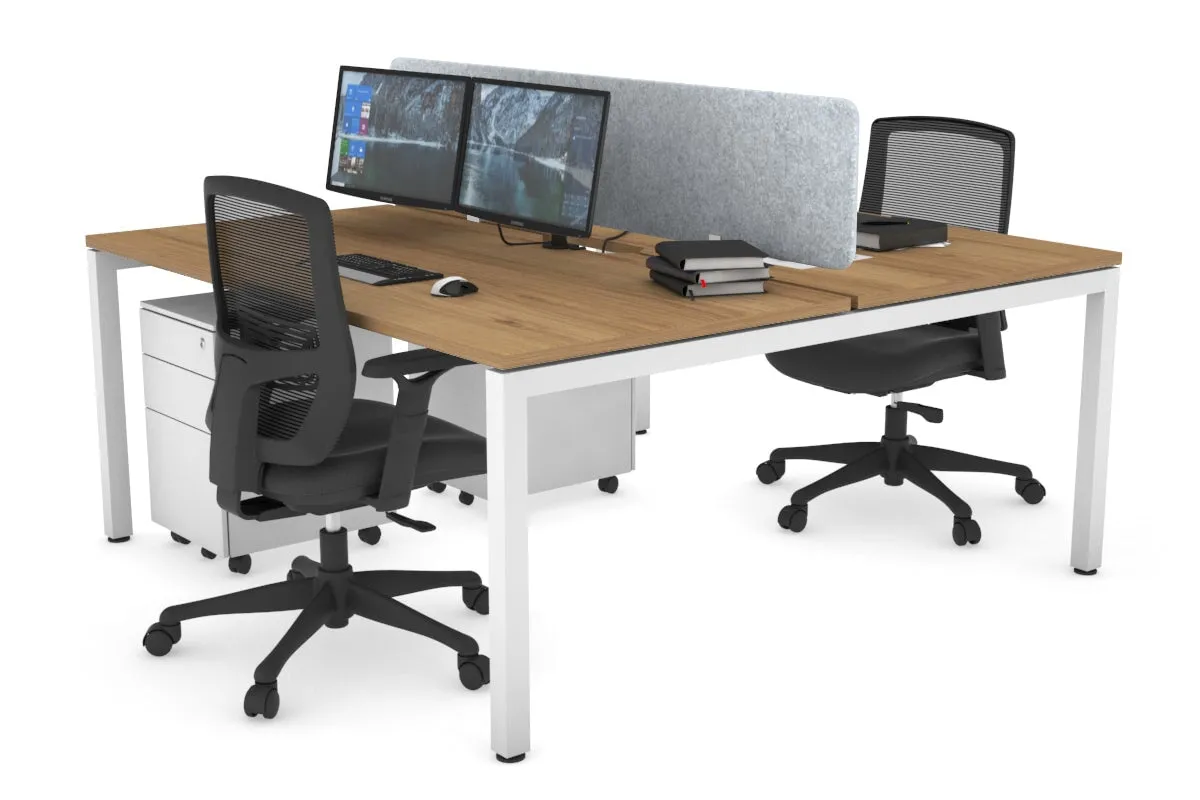 Quadro Square Legs 2 Person Office Workstation [1200L x 800W with Cable Scallop]