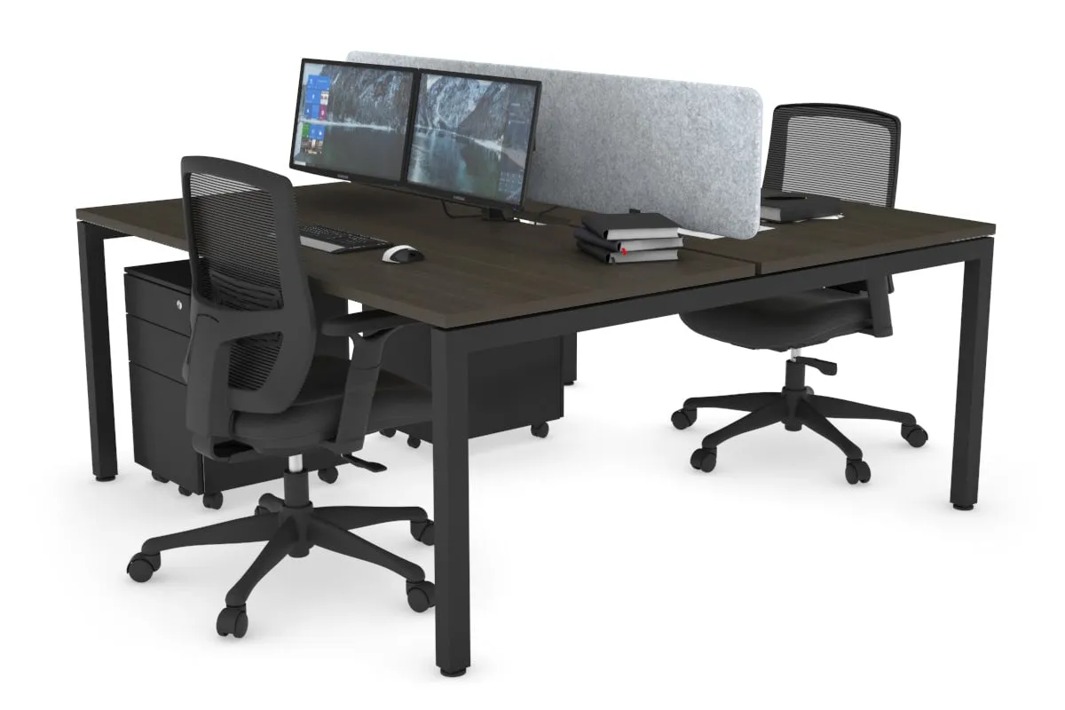 Quadro Square Legs 2 Person Office Workstation [1200L x 800W with Cable Scallop]