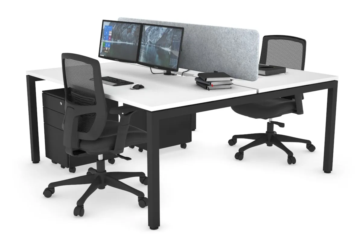 Quadro Square Legs 2 Person Office Workstation [1200L x 800W with Cable Scallop]