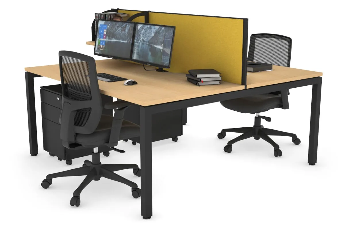 Quadro Square Legs 2 Person Office Workstation [1200L x 800W with Cable Scallop]