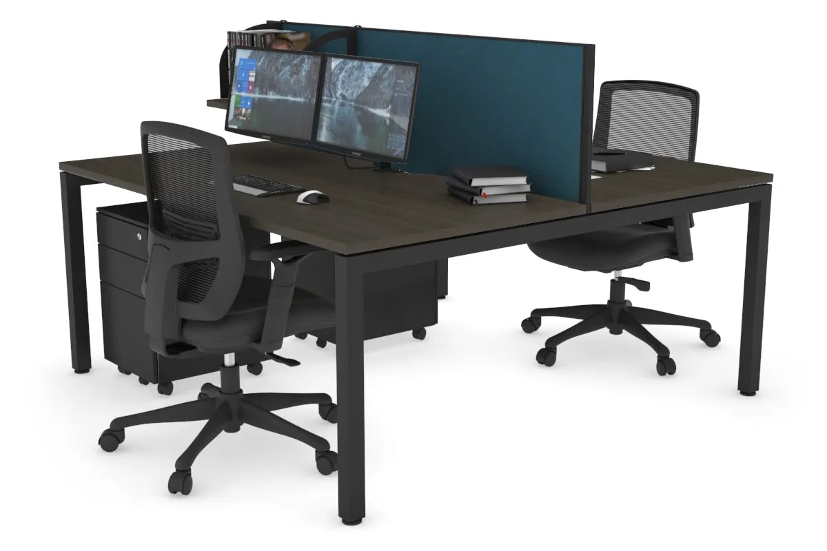 Quadro Square Legs 2 Person Office Workstation [1200L x 800W with Cable Scallop]