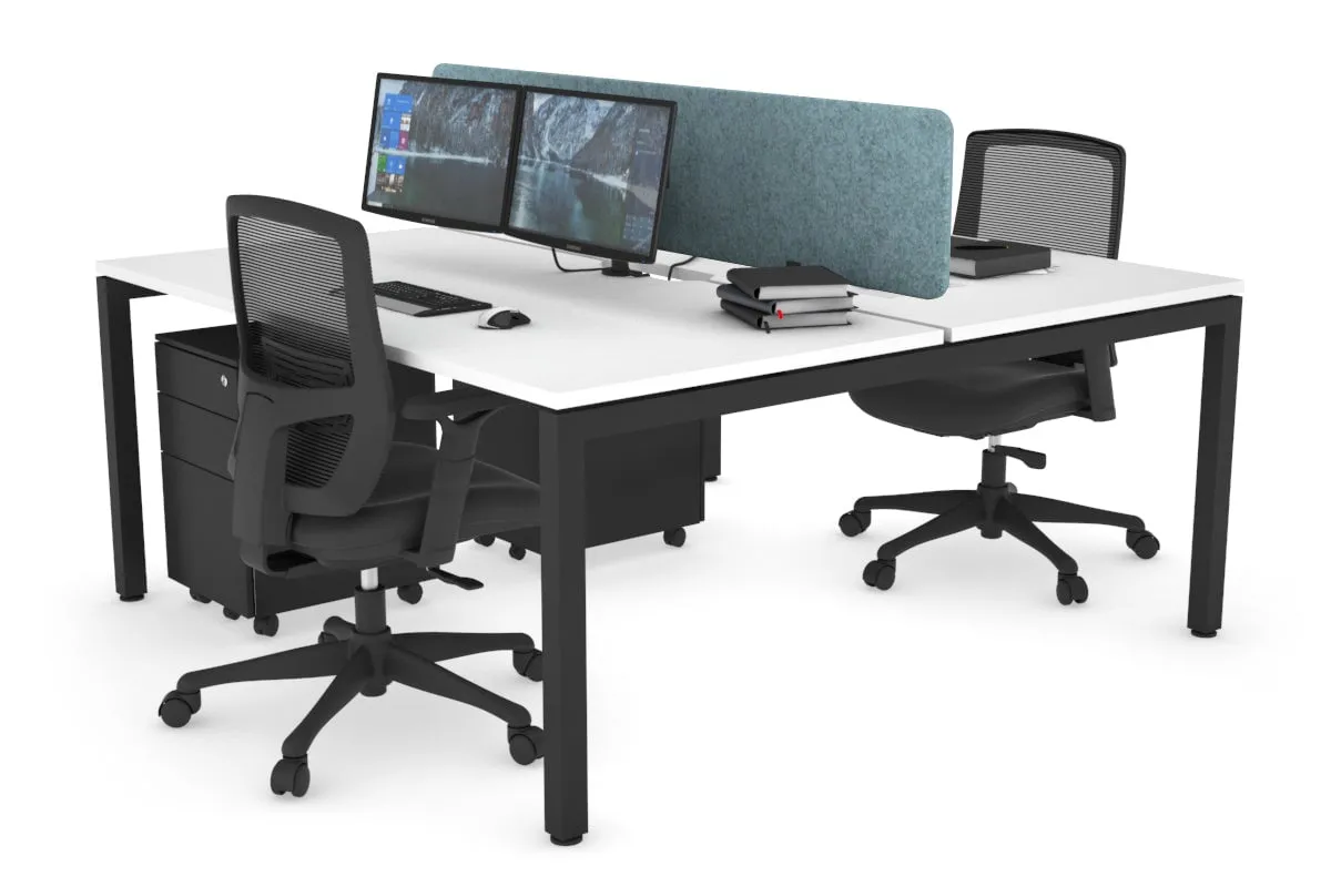 Quadro Square Legs 2 Person Office Workstation [1200L x 800W with Cable Scallop]