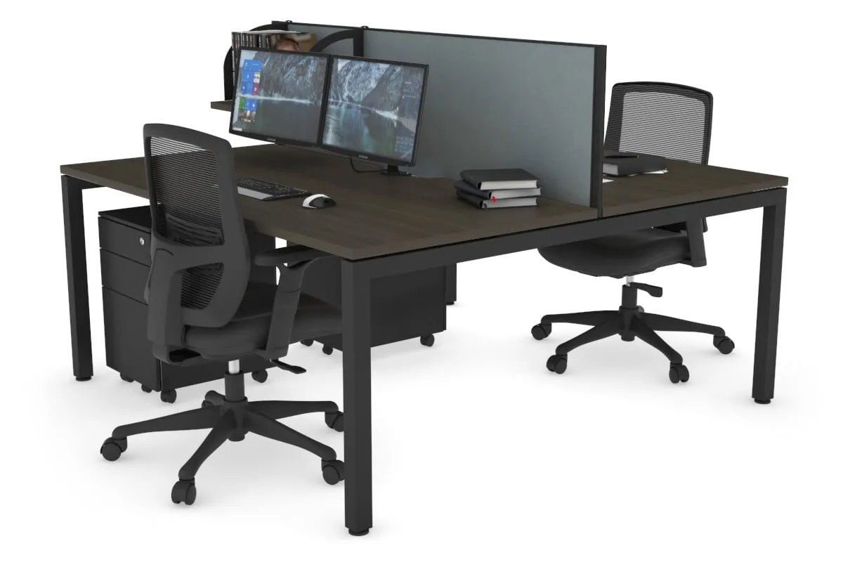 Quadro Square Legs 2 Person Office Workstation [1200L x 800W with Cable Scallop]