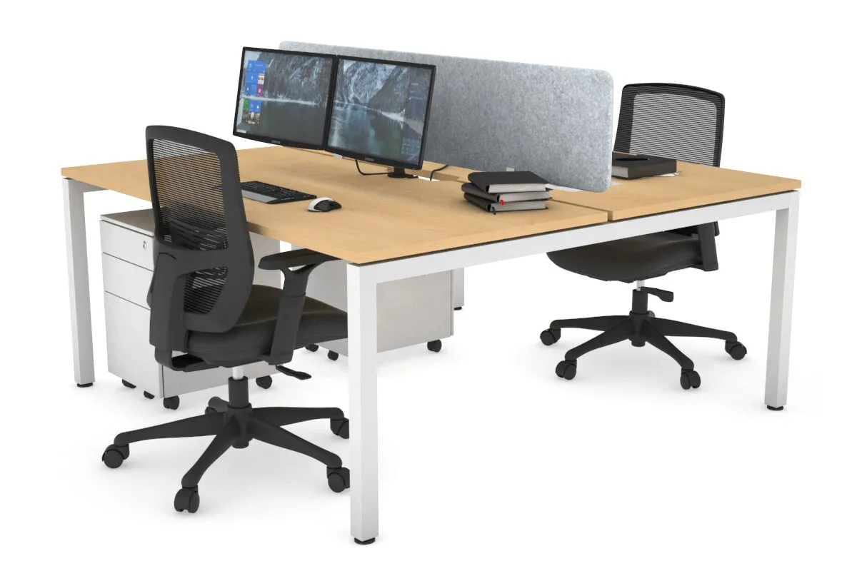 Quadro Square Legs 2 Person Office Workstation [1200L x 800W with Cable Scallop]