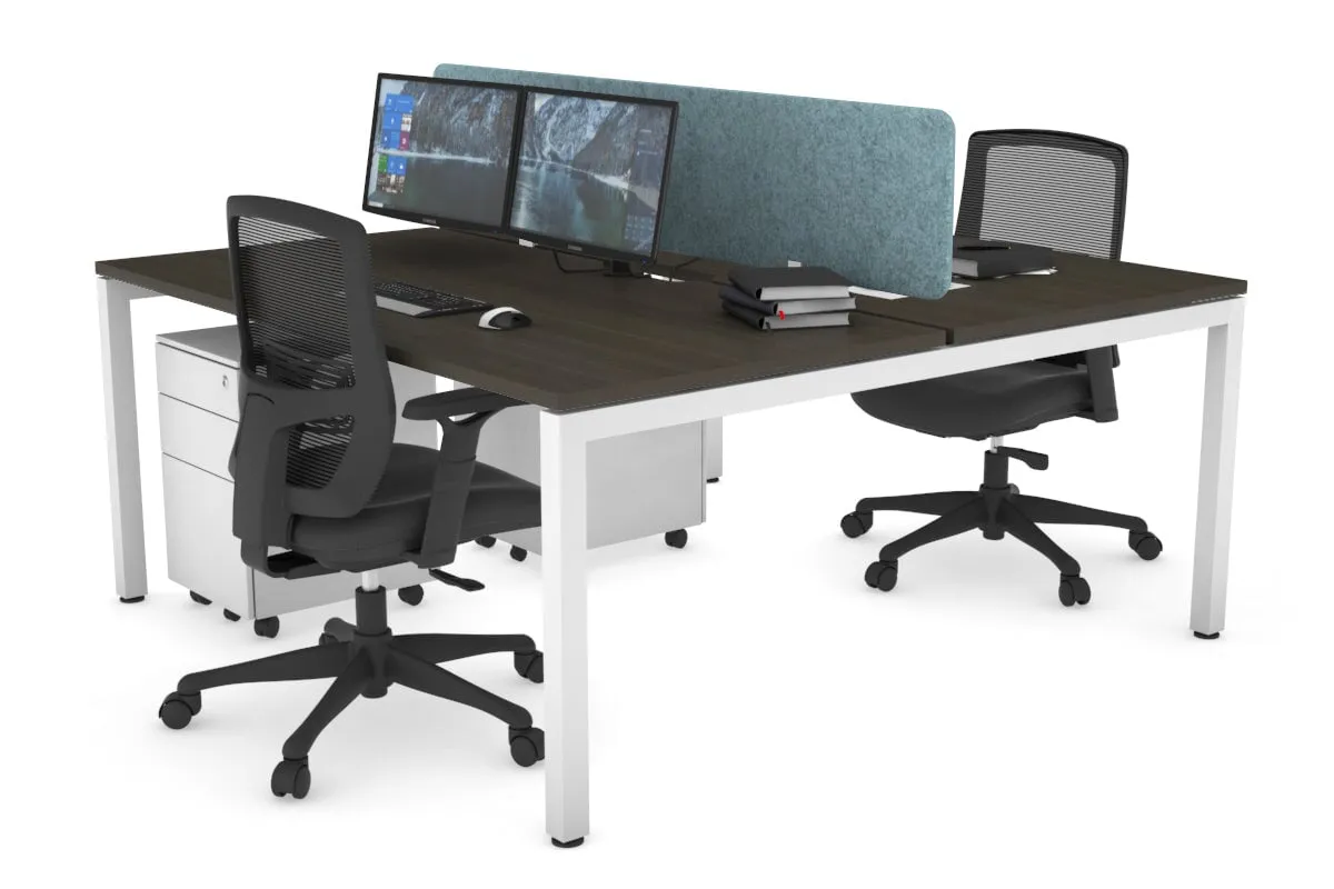 Quadro Square Legs 2 Person Office Workstation [1200L x 800W with Cable Scallop]