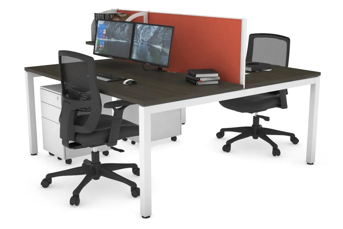 Quadro Square Legs 2 Person Office Workstation [1200L x 800W with Cable Scallop]