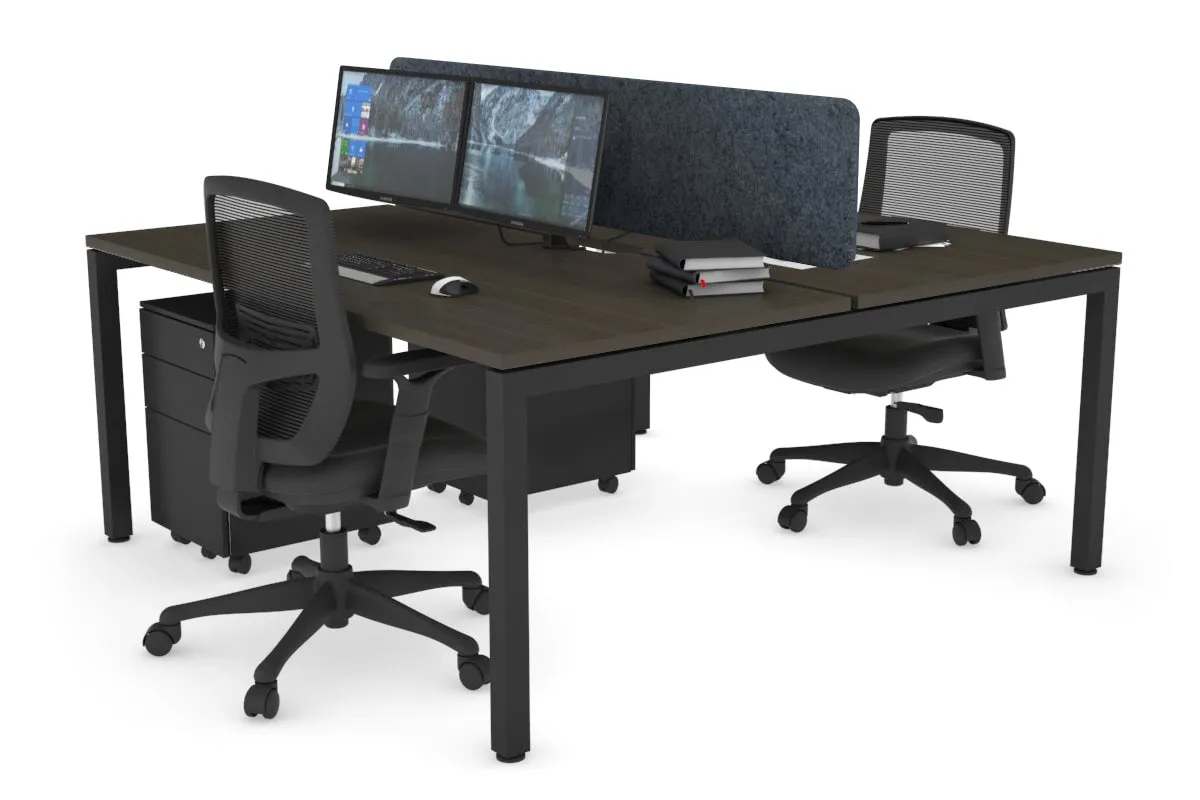 Quadro Square Legs 2 Person Office Workstation [1200L x 800W with Cable Scallop]