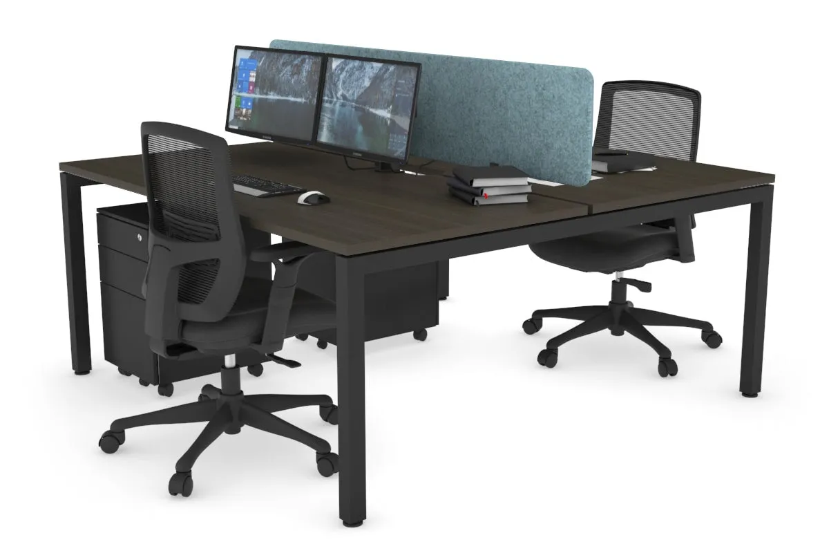 Quadro Square Legs 2 Person Office Workstation [1200L x 800W with Cable Scallop]