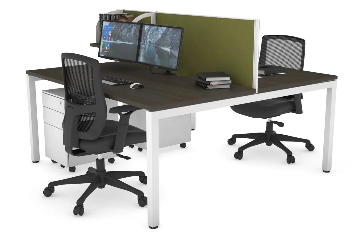 Quadro Square Legs 2 Person Office Workstation [1200L x 800W with Cable Scallop]