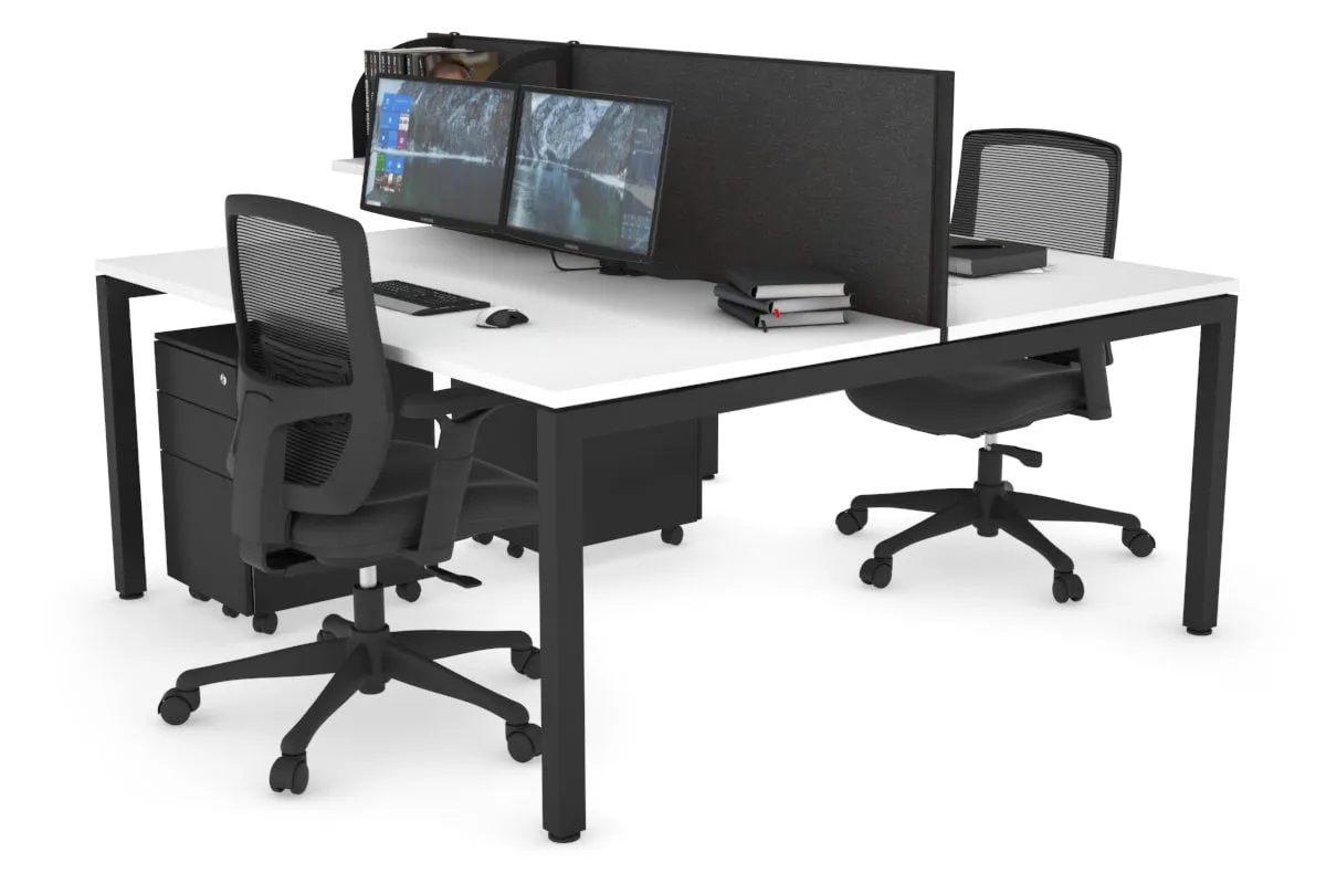 Quadro Square Legs 2 Person Office Workstation [1200L x 800W with Cable Scallop]