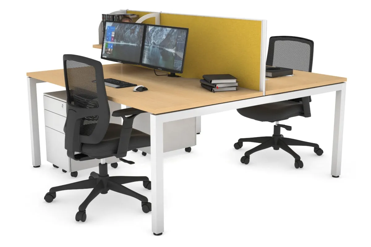 Quadro Square Legs 2 Person Office Workstation [1200L x 800W with Cable Scallop]