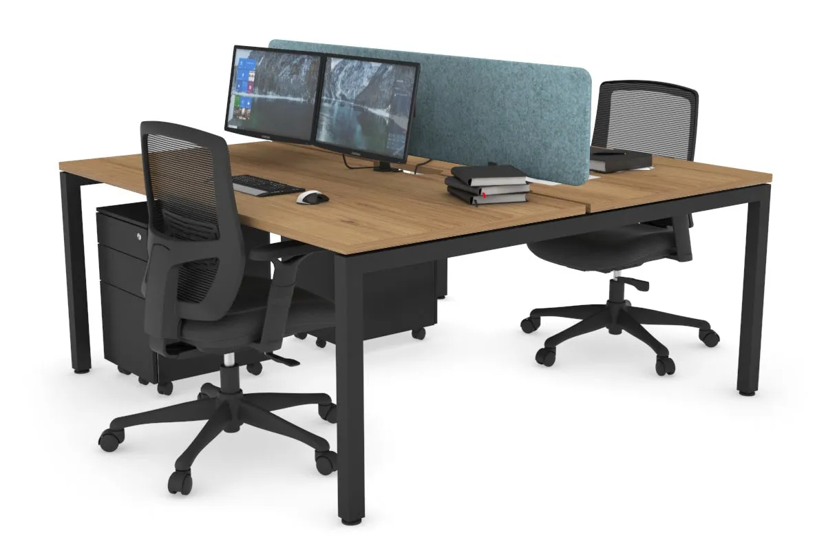 Quadro Square Legs 2 Person Office Workstation [1200L x 800W with Cable Scallop]