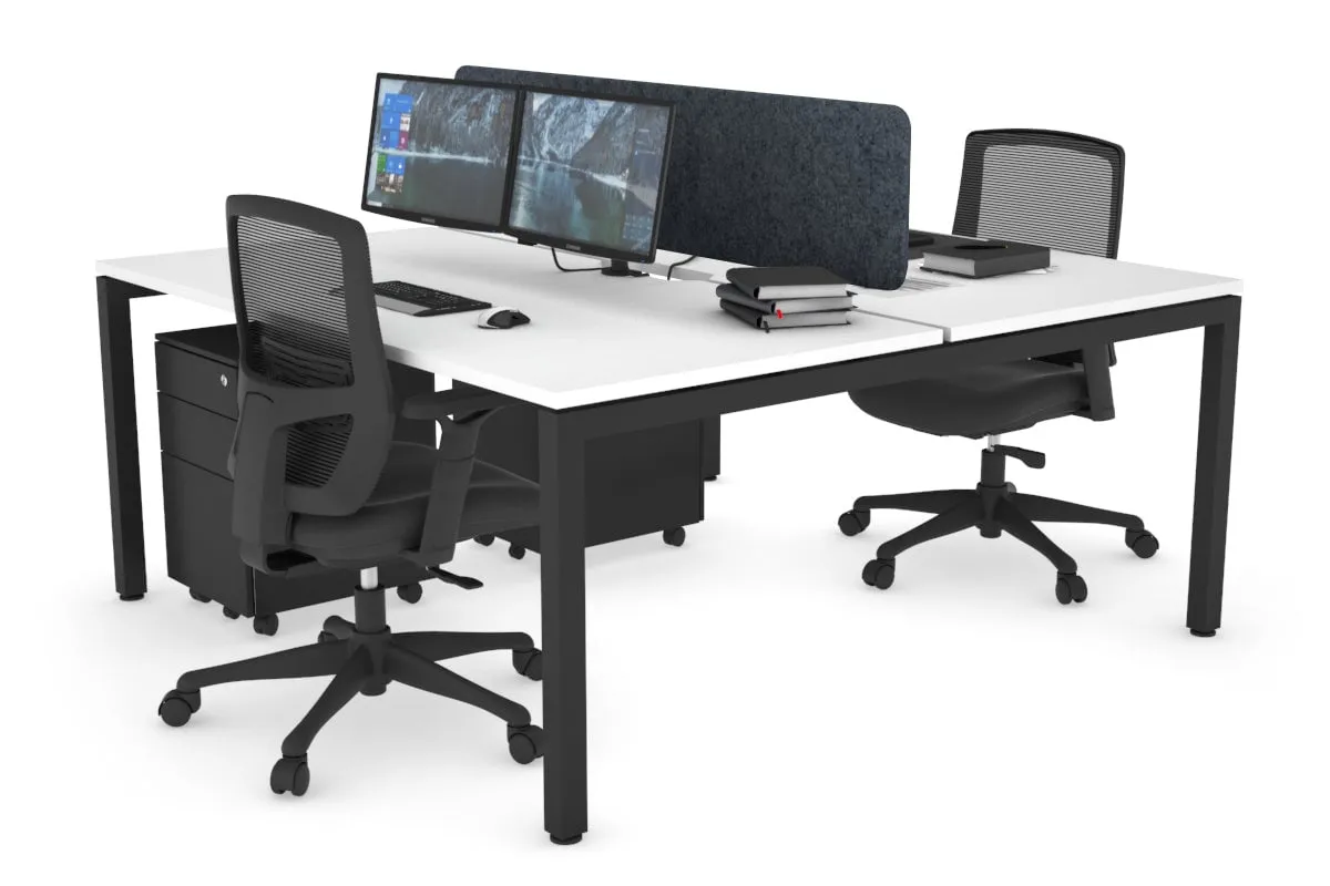 Quadro Square Legs 2 Person Office Workstation [1800L x 800W with Cable Scallop]