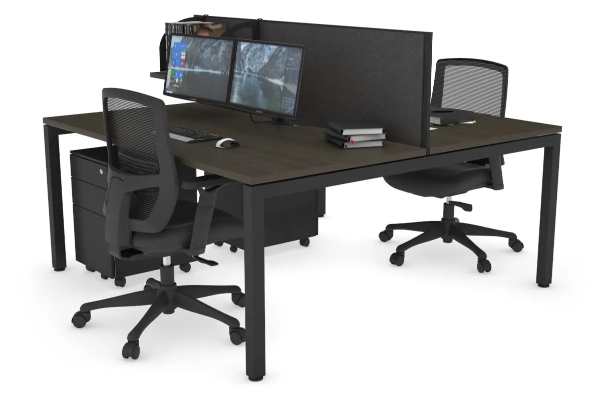 Quadro Square Legs 2 Person Office Workstation [1800L x 800W with Cable Scallop]