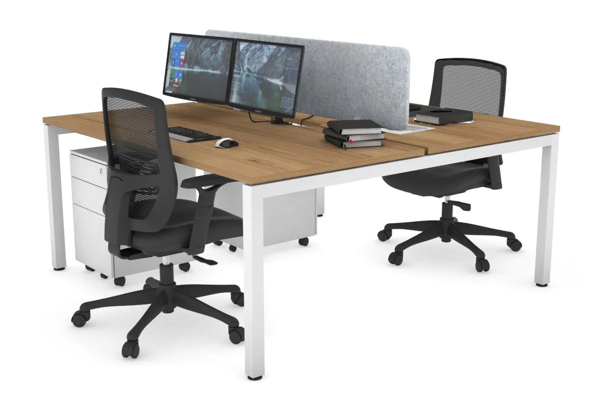 Quadro Square Legs 2 Person Office Workstation [1800L x 800W with Cable Scallop]