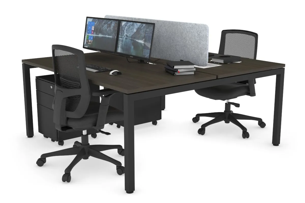 Quadro Square Legs 2 Person Office Workstation [1800L x 800W with Cable Scallop]