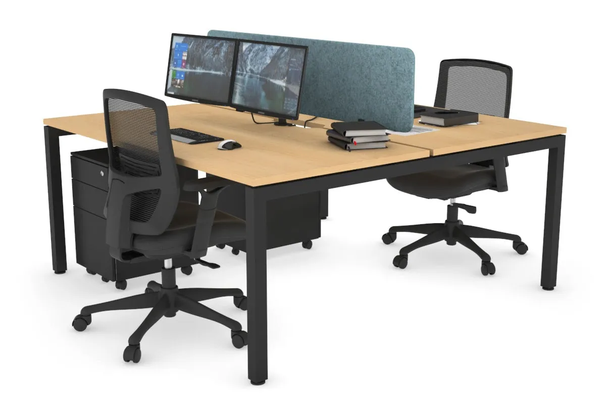 Quadro Square Legs 2 Person Office Workstation [1800L x 800W with Cable Scallop]