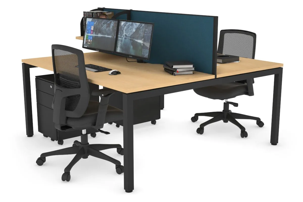 Quadro Square Legs 2 Person Office Workstation [1800L x 800W with Cable Scallop]