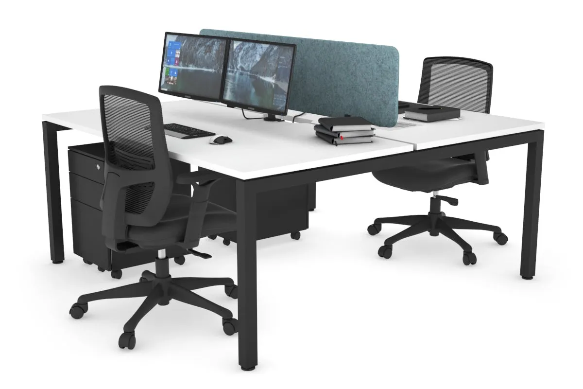 Quadro Square Legs 2 Person Office Workstation [1800L x 800W with Cable Scallop]