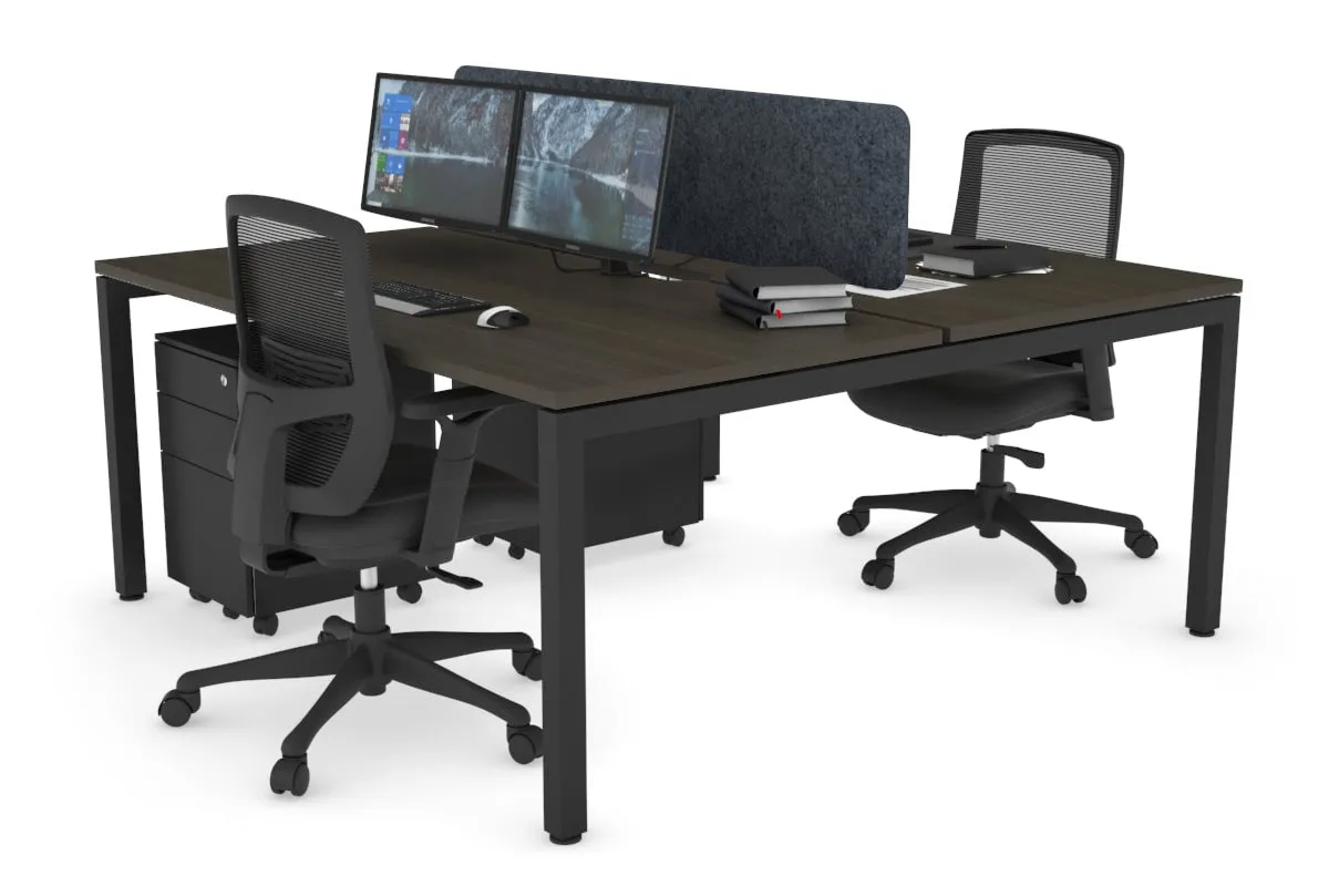 Quadro Square Legs 2 Person Office Workstation [1800L x 800W with Cable Scallop]