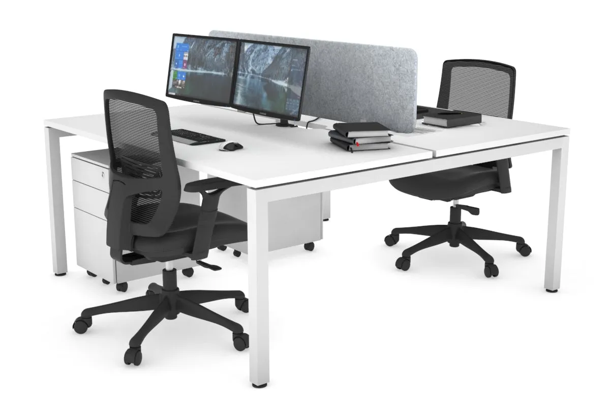 Quadro Square Legs 2 Person Office Workstation [1800L x 800W with Cable Scallop]