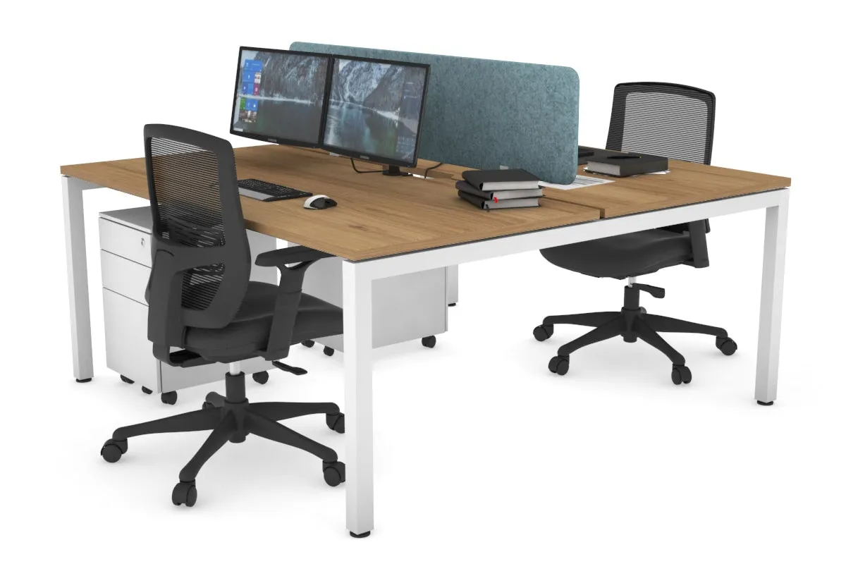 Quadro Square Legs 2 Person Office Workstation [1800L x 800W with Cable Scallop]