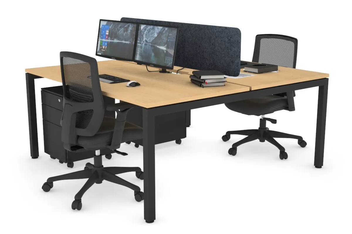 Quadro Square Legs 2 Person Office Workstation [1800L x 800W with Cable Scallop]