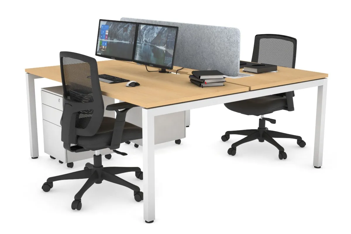 Quadro Square Legs 2 Person Office Workstation [1800L x 800W with Cable Scallop]